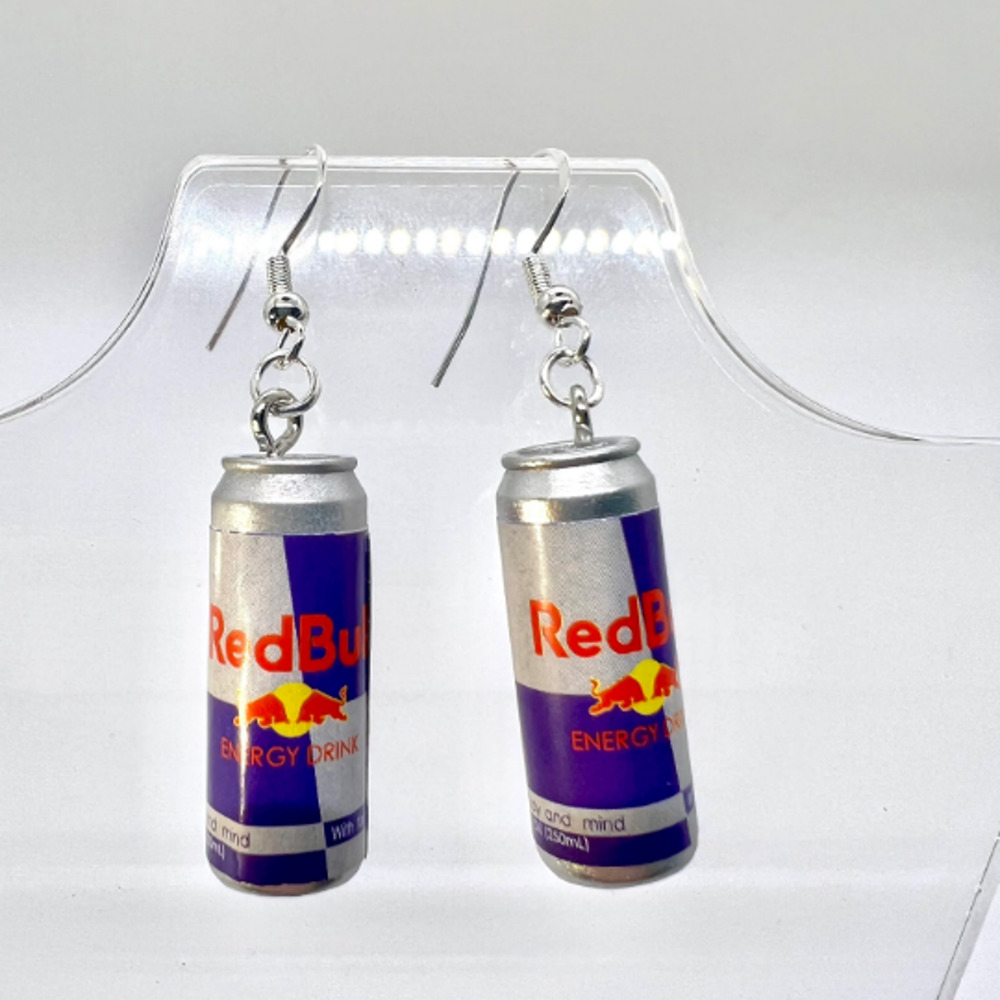 Gamer Earrings - Energy Drink Earrings - Red Bull Can Earrings